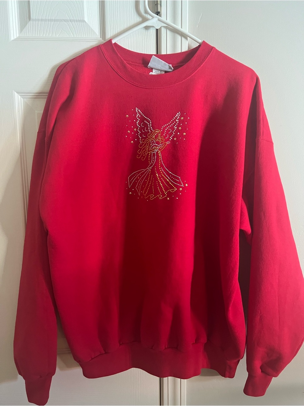 Cactus Bay Apparel XL Red Angel Rhinestone Sweatshirt Women’s  Holiday Pullover